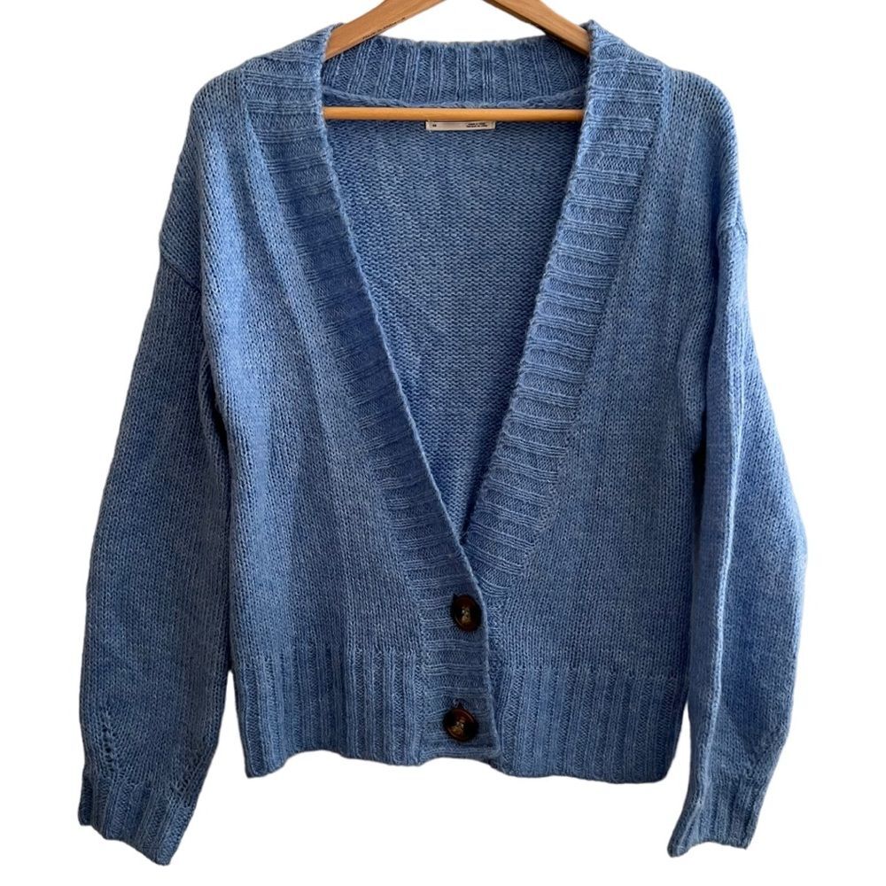Anthropologie light blue cardigan wool blend Women’s XS (oversized)